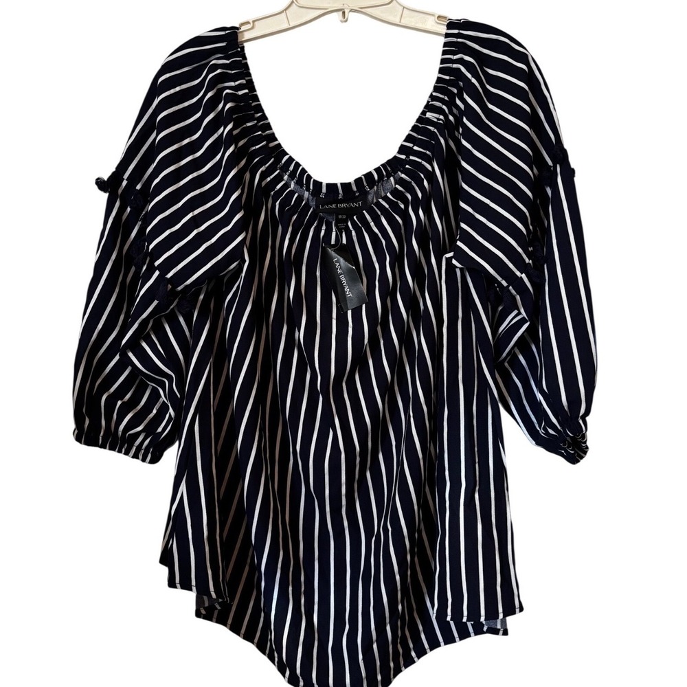 Lane Bryant Women's Blouse 2X 18/20 NWT Off Shoulder Stylish Top‎ 3/4 Sleeves